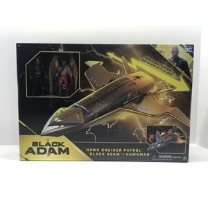 DC BLACK ADAM MOVIE -HAWK CRUISER PATROL- BLACK ADAM & HAWKMAN FIGURES 2022